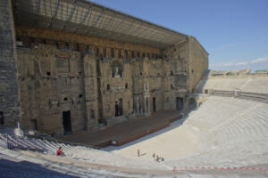 Roman Theatre, looking from the audience towards the stage.